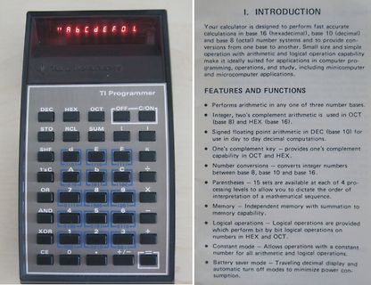 TI Programmer Taschenrechner und Bedienungsanleitung