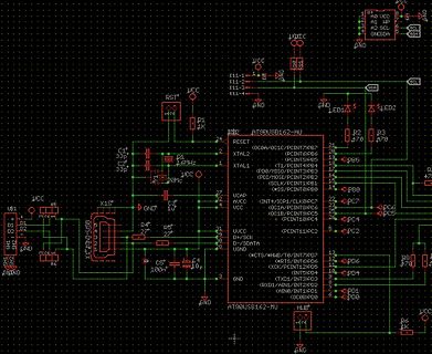 Schaltplan mit AT90USB162-MU Mikrocontroller