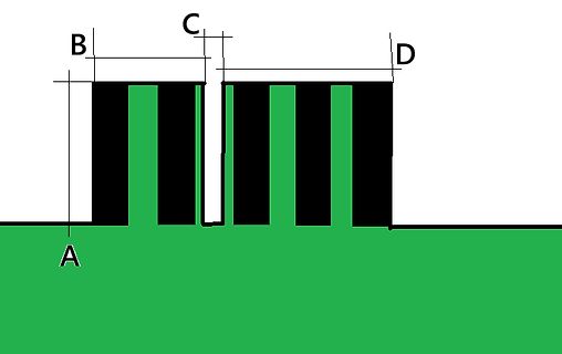Skizze einer geometrischen Form mit Maßlinien