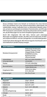 Produktspezifikationen eines LCR-Messgeräts