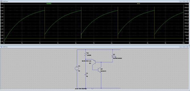 LTspice Simulation Schaltplan und Wellenform