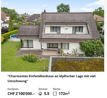 Immobilienanzeige eines Einfamilienhauses