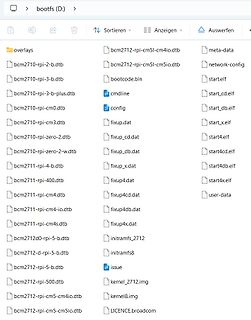 Dateimanager Inhalt eines bootfs Laufwerks
