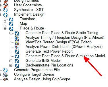 Ausschnitt eines Software-Menüs für FPGA-Design-Flow