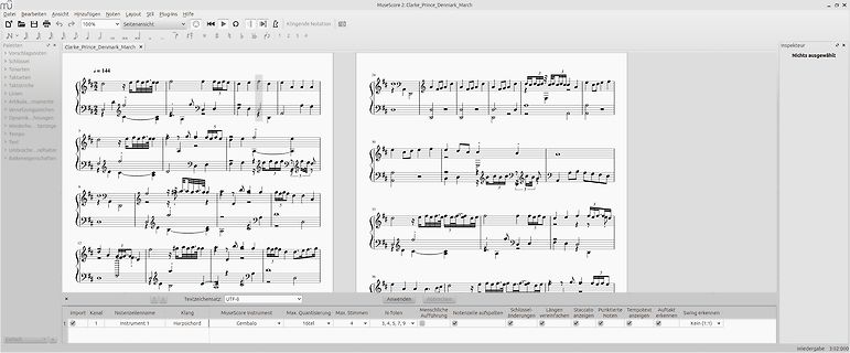 MuseScore Notensatz-Software mit Musikpartitur
