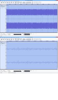 Screenshot einer Audio-Software mit Wellenform-Anzeige
