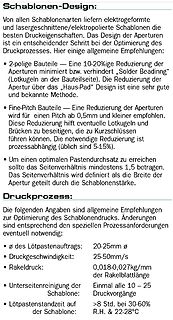 Empfehlungen zum Schablonen-Design und Druckprozess