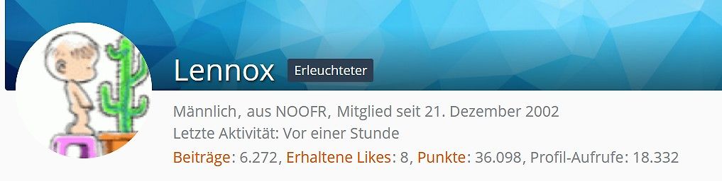 Profilseite eines Forenmitglieds