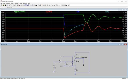 LTspice Simulation Schaltplan und Oszillogramm