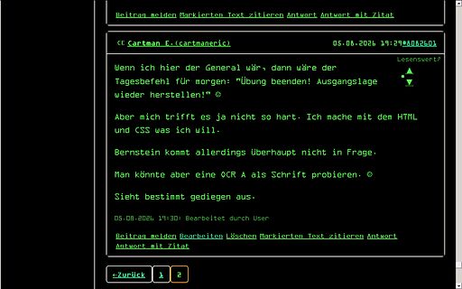 Screenshot eines Forenbeitrags