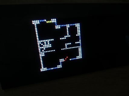 Abfotografiertes LED-Matrix-Display mit Muster
