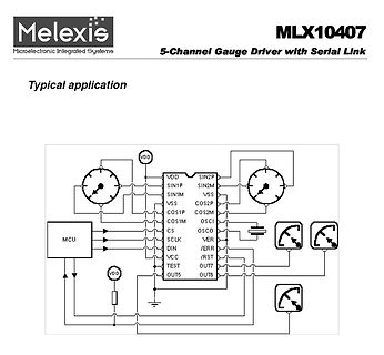 Anwendungsschaltplan MLX10407 Gauge Driver