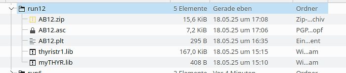 Dateimanager Ansicht von Dateien im Ordner run12