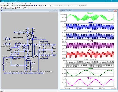 Schaltplan und Simulation einer MPX-Decoder Schaltung