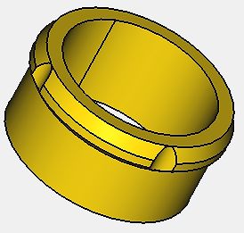 3D-CAD-Modell eines gelben zylindrischen Bauteils