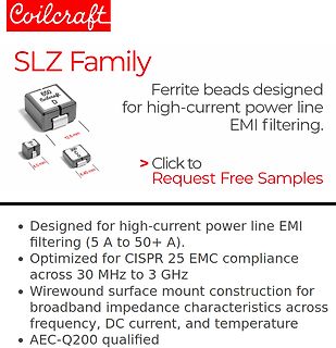 Produktwerbung für Coilcraft SLZ Ferritperlen