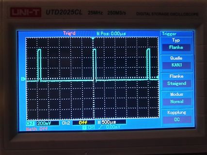 Oszilloskop mit Rechtecksignal