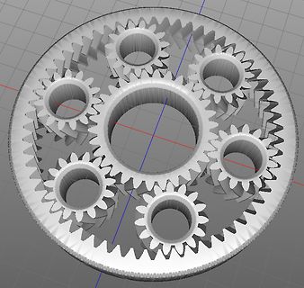 3D-CAD-Modell eines Zahnradsystems