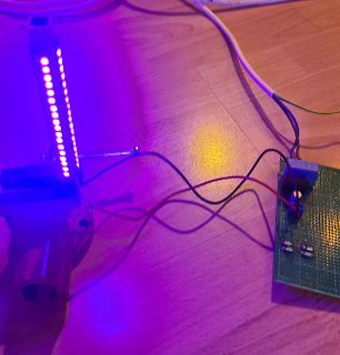 Aufbau mit LED-Streifen und Lochrasterplatine