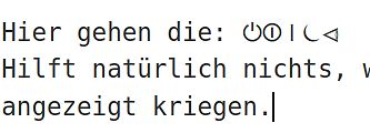 Text mit Symbolen