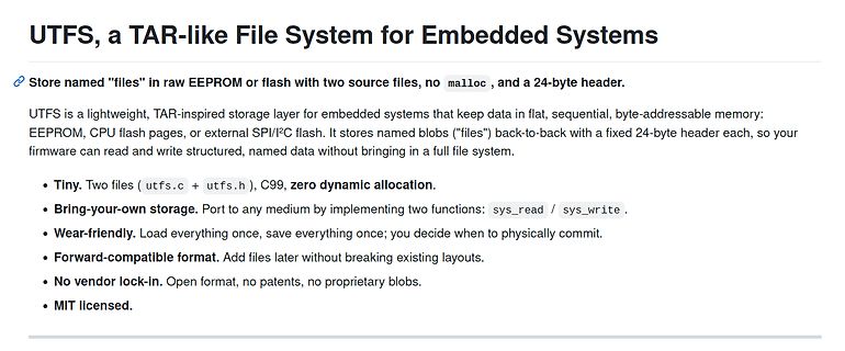 Beschreibung des UTFS Dateisystems für Embedded Systems
