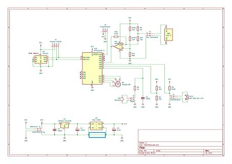 Schaltplan einer Mikrocontroller-Schaltung mit Display und Schrittmotor