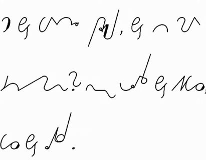 Handschriftliche Zeichen auf weißem Grund
