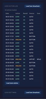Smartlock Action Log Liste