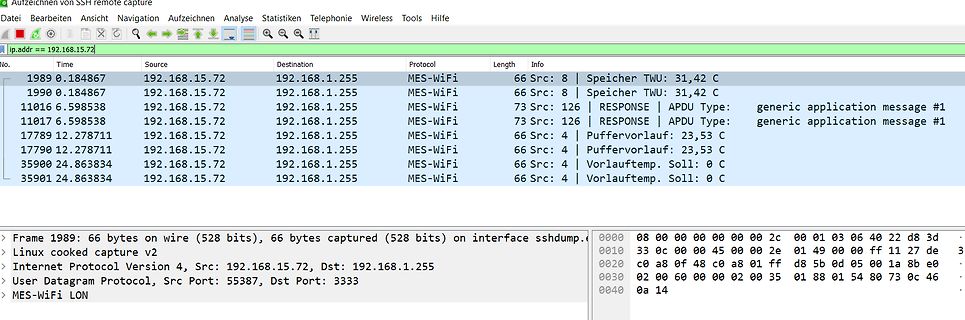 Wireshark Netzwerkprotokoll-Analyse Screenshot