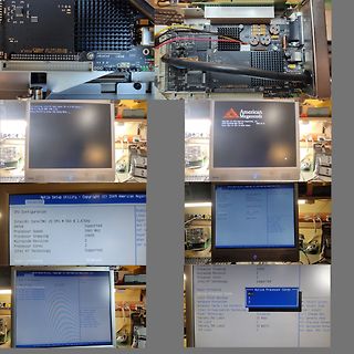 Computer-Mainboard und BIOS-Einstellungen auf Monitor