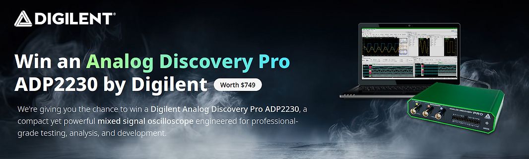 Werbebanner für Digilent Analog Discovery Pro Gewinnspiel