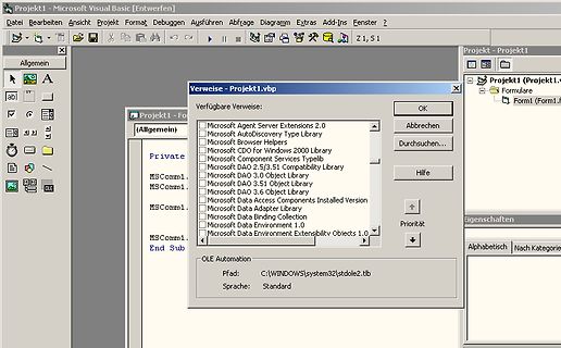 Dialogfenster Verweise in Microsoft Visual Basic