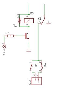 Schaltplan mit Transistor, Diode und Schalter