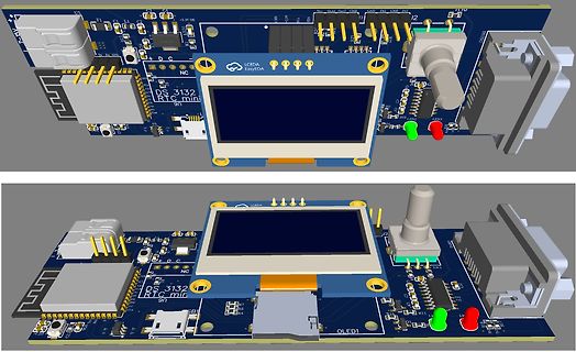 3D-CAD-Modell einer Leiterplatte mit Display