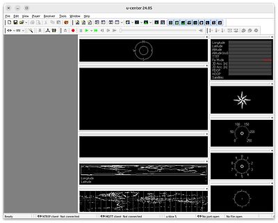 Screenshot der u-center Software mit GPS-Daten
