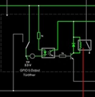 Schaltplan mit GPIO-Ausgang und Türöffner