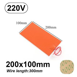 Oranges Heizpad mit Maßen und Kabel