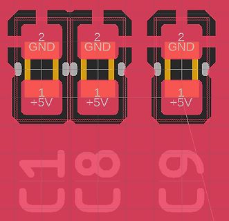 PCB-Layout Ausschnitt von Kondensatoren