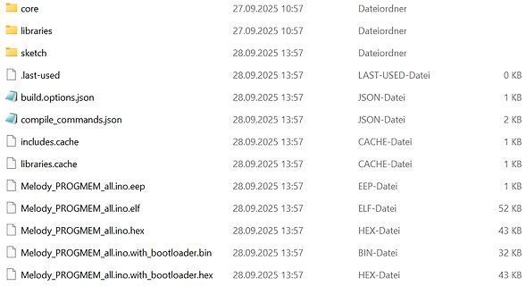 Dateimanager mit Arduino-Build-Dateien