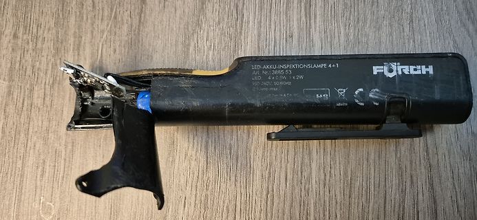 Zerlegte LED-Akku-Inspektionslampe von FURCH
