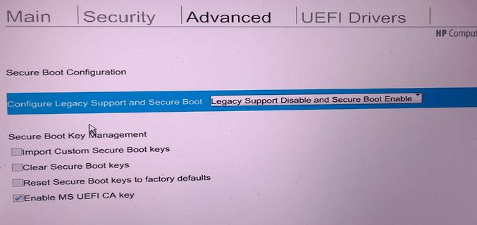 Foto eines BIOS/UEFI-Bildschirms