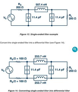 Schaltpläne eines Single-ended und Differential Filters