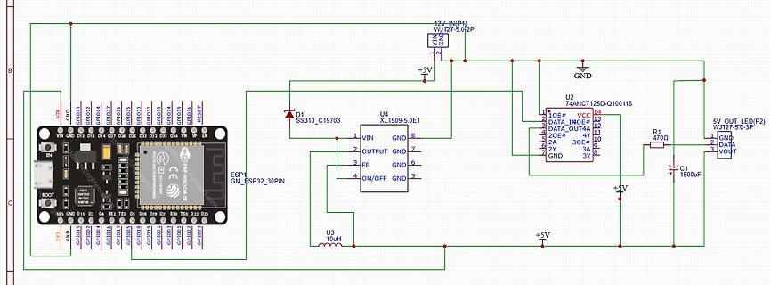 Schaltplan mit ESP32 und XL1509 Spannungsregler