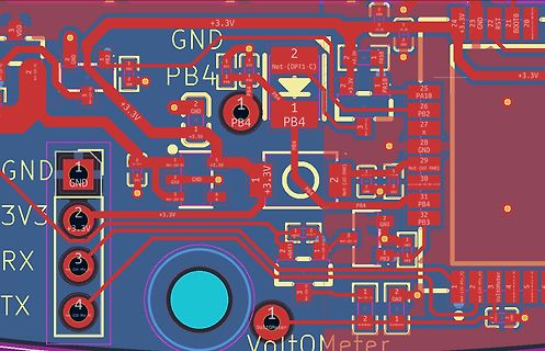 CAD-Ansicht eines Leiterplatten-Layouts