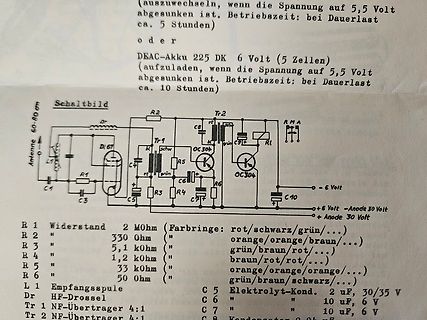 Schaltplan und Bauteilliste eines Funkgeräts