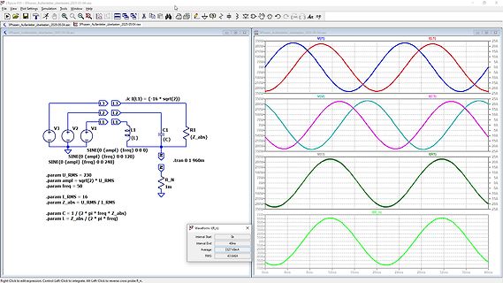LTspice Simulation Schaltplan und Wellenformen