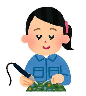 Comic-Illustration einer Person beim Löten