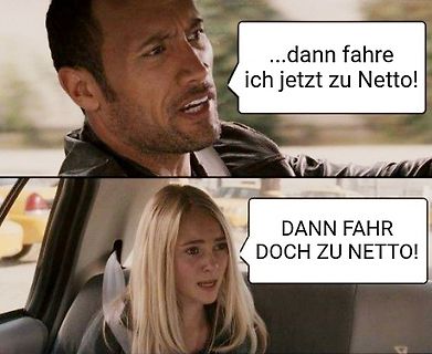 Meme mit Dwayne Johnson und einer Frau