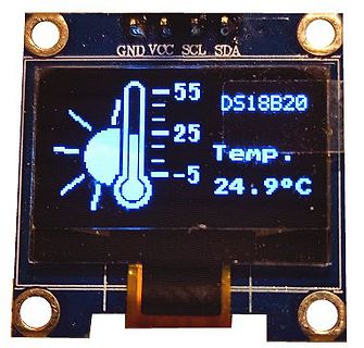 OLED Display mit Temperaturanzeige DS18B20