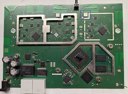 Foto einer Leiterplatte mit integriertem Qualcomm-Chip